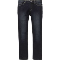 Dżinsy ze stretchem Slim Fit Bootcut bonprix ciemny denim. Niebieskie jeansy męskie bonprix, m, bez wzorów, z jeansu. Za 109,99 zł.