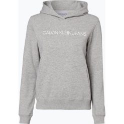Calvin Klein Jeans - Damska bluza nierozpinana, szary. Szare bluzy damskie Calvin Klein Jeans, xs, z napisami, z jeansu, bez rękawów, z kapturem. Za 279,95 zł.