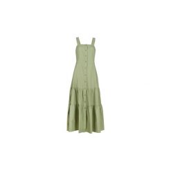 Sukienki długie Benetton DELPHI. Zielone sukienki damskie Benetton, s, bez wzorów, bez kołnierzyka, bez rękawów, długie. Za 399,00 zł.