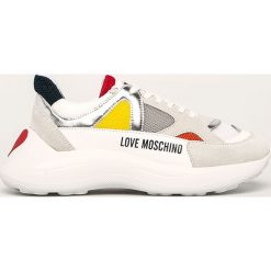 Love Moschino - Buty. Szare buty sportowe damskie Love Moschino, bez wzorów, ze skóry, sportowe. Za 929,90 zł.