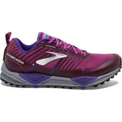 Buty Brooks Cascadia 13 W Bordowo-Fioletowe. Czerwone buty sportowe damskie Brooks, w paski, z materiału, do biegania. Za 499,99 zł.