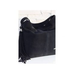 Zamszowa Shopper boho granatowy. Niebieskie torby damskie na zakupy marki Fabiola, ze skóry, duże, zamszowe. Za 281,00 zł.