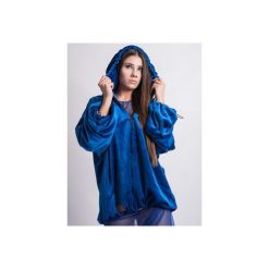 FLUFFY INDIGO HOODIE. Niebieskie bluzy damskie Rest_factory, z aplikacjami, z gumy, bez rękawów. Za 349,90 zł.