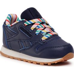Buty Reebok - Cl Lthr Txt FW6140 Vecnav/White/Carote. Niebieskie półbuty dziewczęce Reebok, na sznurówki. Za 169,00 zł.