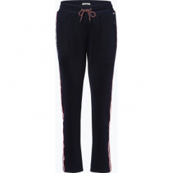 Tommy Jeans - Damskie spodnie dresowe, czarny. Szare spodnie sportowe damskie marki Tommy Jeans, l, z dzianiny, z podwyższonym stanem, dopasowane. Za 449,95 zł.