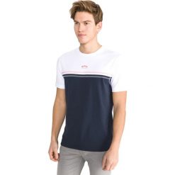 BOSS Koszulka Niebieski Biały. Niebieskie podkoszulki męskie Boss, xl, z nadrukiem, z elastanu, z krótkim rękawem. Za 312,95 zł.