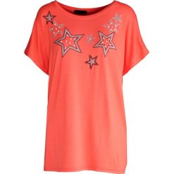 Koralowy T-shirt Stellar. Pomarańczowe t-shirty damskie marki Born2be, l. Za 39,99 zł.