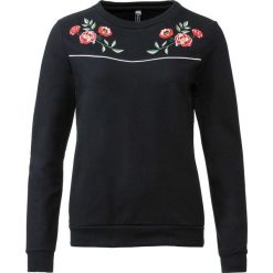Bluza z haftem bonprix czarny. Czarne bluzy damskie bonprix, z haftami. Za 74,99 zł.
