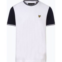 Lyle & Scott - T-shirt męski, biały. Białe t-shirty męskie Lyle & Scott, s, w paski, sportowe, z kontrastowym kołnierzykiem. Za 149,95 zł.