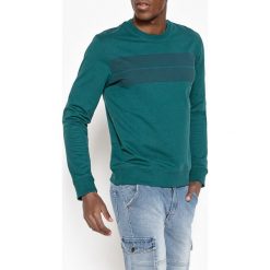 Bluza z okrągłym dekoltem i nadrukiem. Zielone bluzy męskie rozpinane marki La Redoute Collections, l, z nadrukiem, z bawełny, z długim rękawem, długie. Za 141,08 zł.