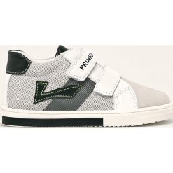 Primigi - Buty dziecięce. Szare trampki chłopięce Primigi, bez wzorów, ze skóry, sportowe, z okrągłym noskiem, bez zapięcia. Za 259,90 zł.