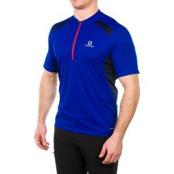 Salomon Koszulka męska Fast Wing Tee Blue Yonder czarno-niebieska r. XL (382746). Czarne t-shirty męskie Salomon, m. Za 133,74 zł.