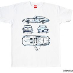 Koszulka JAGUAR E-TYPE tshirt. Szare koszulki męskie Pakamera, m, bez wzorów, bez kołnierzyka. Za 77,00 zł.