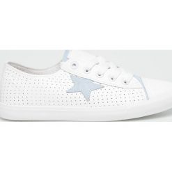 Big Star - Tenisówki. Białe trampki i tenisówki damskie BIG STAR, bez wzorów, ze skóry, na sznurówki. W wyprzedaży za 59,90 zł.