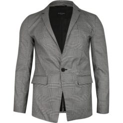 Szara Casualowa Marynarka -BRAVE SOUL- 1 Guzik, w Kratkę Księcia Walii, Jedno Rozcięcie, Slim Fit MARBRSKERRINGTONlightgrey. Szare marynarki męskie Brave Soul, w kratkę. W wyprzedaży za 149,00 zł.
