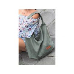 Torba worek Mili Chic Mc7 dark green. Zielone torebki klasyczne damskie marki Militu, w paski, z bawełny, bez dodatków. Za 179,00 zł.
