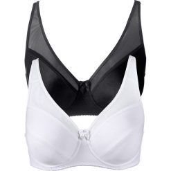 Biustonosz na fiszbinach (2 szt.) bonprix czarny + biały. Czarne biustonosze bonprix, bez wzorów. Za 75,98 zł.
