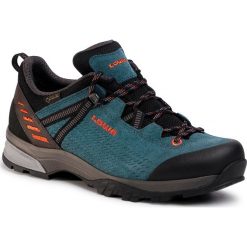 Trekkingi LOWA - Ledro Gtx Lo GORE-TEX 210717 Petrol/Orange 7420. Zielone trapery męskie Lowa, ze skóry, bez zapięcia, trekkingowe, gore-tex. W wyprzedaży za 759,00 zł.