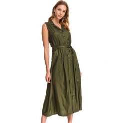 Sukienka khaki z odkrytymi ramionami. Zielone sukienki damskie Top Secret, na wiosnę, w paski, z materiału, z dekoltem w serek, bez rękawów, z odkrytymi ramionami. W wyprzedaży za 129,99 zł.