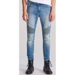 Jeansy skinny z przeszyciami - Niebieski. Niebieskie jeansy męskie Reserved, m, bez wzorów. Za 129,99 zł.