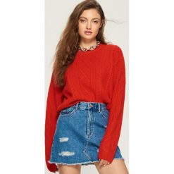 Sweter z warkoczowym splotem - Czerwony. Czerwone swetry klasyczne damskie Sinsay, l, ze splotem. Za 59,99 zł.