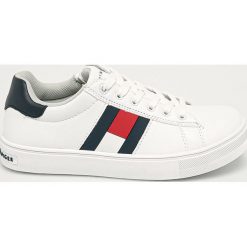 Tommy Hilfiger - Buty dziecięce. Białe trampki chłopięce TOMMY HILFIGER, bez wzorów, z gumy, sportowe, na sznurówki. Za 319,90 zł.