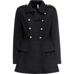 Krótki płaszcz w militarnym stylu bonprix czarny. Czarne płaszcze damskie bonprix, moro, militarne, krótkie. Za 269,99 zł.