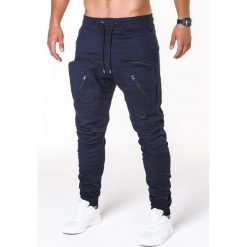 Joggery męskie: SPODNIE MĘSKIE JOGGERY P705 – GRANATOWE