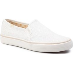 Tenisówki KEDS - Dbl Deck Woven Crm KWF55723 White. Białe półbuty damskie Keds, na co dzień, bez wzorów, z gumy, bez obcasa, na płaskiej podeszwie, bez zapięcia. W wyprzedaży za 149,00 zł.