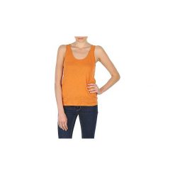 Topy na ramiączkach / T-shirty bez rękawów Majestic BASTIENNE. Pomarańczowe bluzki damskie Majestic, bez wzorów, bez kołnierzyka. Za 263,20 zł.