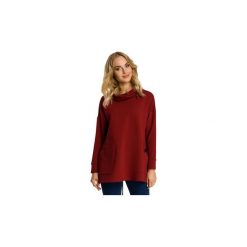 Bluzy Moe M344 Bluza oversize z kominem i kieszeniami. Brązowe bluzy damskie Moe, s, bez wzorów, bez rękawów, bez kaptura. Za 99,00 zł.