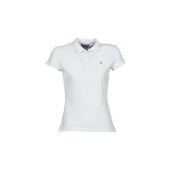 Koszulki polo z krótkim rękawem Tommy Hilfiger NEW CHIARA STR PQ POLO SS. Białe koszulki damskie TOMMY HILFIGER, s, bez wzorów, polo, z krótkim rękawem. Za 198,56 zł.