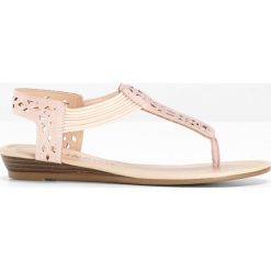 Sandały japonki bonprix stary róż. Różowe klapki damskie bonprix, bez wzorów, retro, bez obcasa, na obcasie, bez zapięcia. Za 69,99 zł.