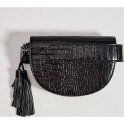 Torebka saddle bag z chwostem - Czarny. Czarne torebki klasyczne damskie Mohito, bez wzorów, bez dodatków. Za 119,99 zł.
