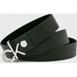 Calvin Klein - Pasek. Czarne paski damskie marki Calvin Klein, w paski, z materiału. Za 229,90 zł.
