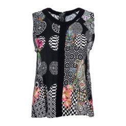 Desigual Top Damski M Czarny. Czarne koszulki damskie Desigual, m, bez wzorów, z okrągłym kołnierzem, bez rękawów. W wyprzedaży za 221,00 zł.