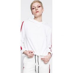 Answear - Bluza Sporty Fusion. Białe bluzy sportowe damskie marki ANSWEAR, l, z bawełny, z kapturem. W wyprzedaży za 69,90 zł.