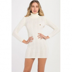 Sweter w kolorze kremowym. Białe golfy damskie marki Jimmy Sanders, l, ze splotem. W wyprzedaży za 137,95 zł.