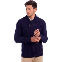 Swetry rozpinane męskie: Sweter w kolorze granatowym