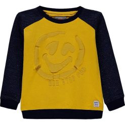 Bluza w kolorze musztardowo-granatowym. Żółte bluzy niemowlęce Kanz, z nadrukiem, z bawełny. W wyprzedaży za 42,95 zł.
