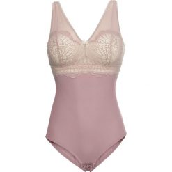 Body bez fiszbinów bonprix różowobrązowy - matowy beżowy. Różowe body damskie bonprix, z haftami, z koronki. Za 84,99 zł.