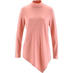 Shirt z golfem bonprix jasny koralowy melanż. Pomarańczowe koszulki damskie bonprix, bez wzorów, z wiskozy, z golfem, bez rękawów. Za 27,99 zł.