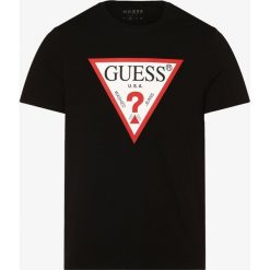 Guess Jeans - T-shirt męski, czarny. Czarne t-shirty męskie Guess Jeans, s, z nadrukiem, z bawełny, bez kołnierzyka. Za 139,95 zł.