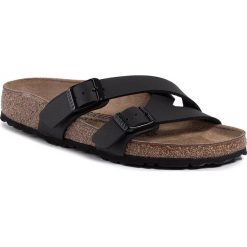 Klapki BIRKENSTOCK - Yao Balance 1016687 Black. Czarne klapki damskie Birkenstock, bez wzorów, ze skóry ekologicznej, bez obcasa. Za 269,00 zł.