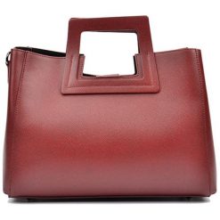Torebki klasyczne damskie: Skórzana torebka w kolorze bordowym – (S)36 x (W)27 x (G)12 cm