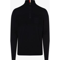 Tommy Hilfiger - Sweter męski, niebieski. Niebieskie swetry męskie TOMMY HILFIGER, xl, z haftami, z bawełny, ze stójką, bez kaptura. Za 599,95 zł.