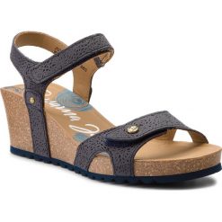 Sandały PANAMA JACK - Julia Roses B2 Napa Grass Marino/Navy. Niebieskie klapki damskie marki Panama Jack, bez wzorów, ze skóry, bez obcasa, na obcasie. Za 429,00 zł.