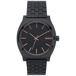 Zegarki damskie: Zegarek damski All Black Rose Gold Nixon Time Teller A0452957