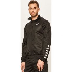 Kappa - Dres. Czarne bluzy męskie Kappa, s, z nadrukiem, z poliesteru, z kapturem, bez rękawów, bez kaptura. Za 169,90 zł.