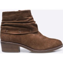 Tamaris - Botki. Brązowe botki damskie skórzane marki Tamaris. W wyprzedaży za 199,90 zł.